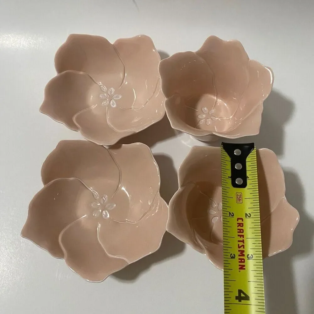 Partylite Candle Holder Votive‎ Pink Flower Petals Tea Light 4 pieces - Picture 3 of 11